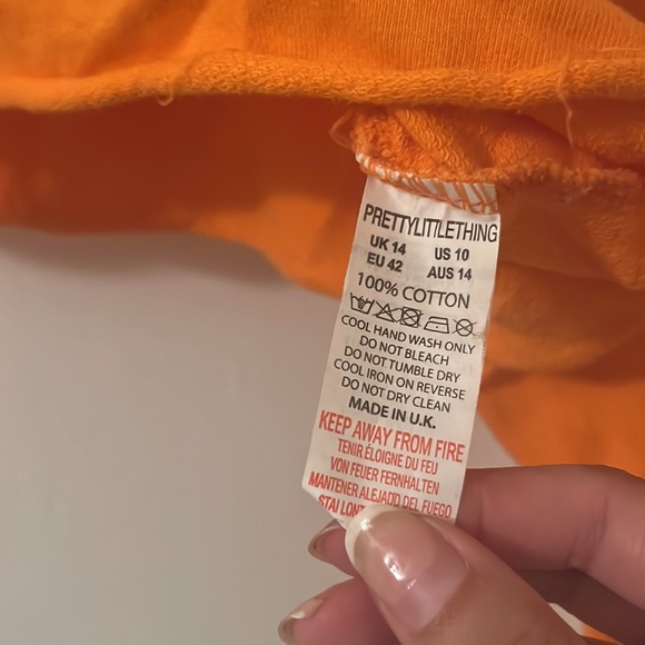 PrettyLittleThing Cropped Orange Long Sleeve - Picture 5 of 6